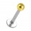 Lippen- / Labret-Piercing Stahl 316L & Kugel Eloxiert Golden