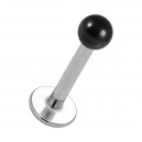 Lippen- / Labret-Piercing Stahl 316L & Kugel Eloxiert Schwarz