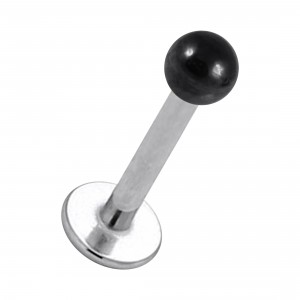 Lippen- / Labret-Piercing Stahl 316L & Kugel Eloxiert Schwarz
