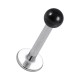Lippen- / Labret-Piercing Stahl 316L & Kugel Eloxiert Schwarz