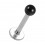Piercing Labret / Lippe Stahl 316L & Kugel Eloxiert Schwarz