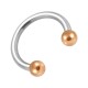 316L Steel & Rose Gold Anodized Balls Circular Barbell
