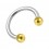 Hufeisen-Piercing Stahl 316L & Kugeln Eloxiert Golden