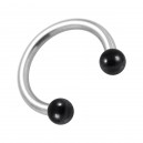 316L Steel & Black Anodized Balls Circular Barbell