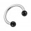 Piercing Hufeisen Stahl 316L & Kugeln Eloxiert Schwarz