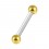 316L Steel & Golden Anodized Balls Straight Eyebrow Ring