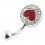 Navel Belly Button Ring w/ White Swarovski Diamonds and Red Heart 3