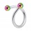 Piercing Espiral Acero 316L & Dos Bolas Anodizadas Multicolores