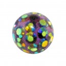 Boule Piercing 1.6 mm / 14 G Strass Multicolores Fond Violet