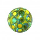 Boule Piercing 1.6 mm / 14 G Strass Multicolores Fond Vert
