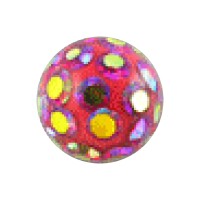 Red Background Rainbow Strass 1.6mm/14G Piercing Loose Ball