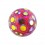 Boule Piercing 1.6 mm / 14 G Strass Multicolores Fond Rouge