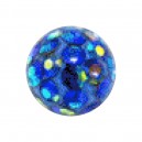 Boule Piercing 1.6 mm / 14 G Strass Multicolores Fond Bleu Foncé
