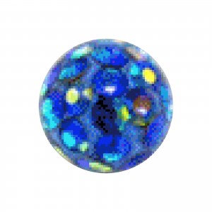 Bola de Piercing 1.6 mm / 14 G Strass Multicolores Fondo Azul Oscuro