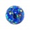 Boule Piercing 1.6 mm / 14 G Strass Multicolores Fond Bleu Foncé