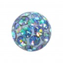 Light Blue Background Rainbow Strass 1.6mm/14G Piercing Loose Ball