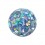 Boule Piercing 1.6 mm / 14 G Strass Multicolores Fond Bleu Clair