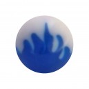 Kugel Piercing Zunge Acryl Flamme Blau / Weiß