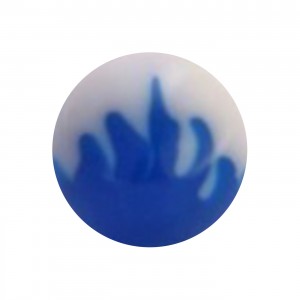 Boule Piercing Langue Acrylique Flamme Bleu / Blanc