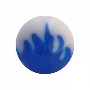 Zungenpiercing-Kugel Acryl Flamme Blau / Wei&szlig;