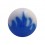 Zungenpiercing-Kugel Acryl Flamme Blau / Wei&szlig;