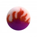 Purple/White Flame Acrylic Tongue Piercing Only Ball