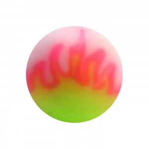 Boule Piercing Langue Acrylique Flamme Vert / Blanc