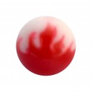 Kugel Piercing Zunge Acryl Flamme Rot / Weiß