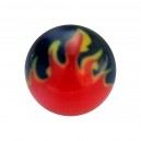 Zungenpiercing-Kugel Acryl Flamme Rot / Schwarz