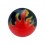 Zungenpiercing-Kugel Acryl Flamme Rot / Schwarz