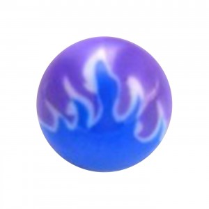 Kugel Piercing Zunge Acryl Flamme Blau / Lila