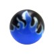 Boule Langue Acrylique Flamme Bleu / Noir