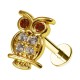 Knorpel-Piercing Stahl 316L Eule Rote Augen Golden