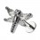 Piercing Knorpel Stahl 316L Libelle 4 Weiße Strass Metallisiert