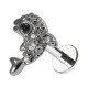 Knorpel-Piercing Stahl 316L Fisch Auge Schwarz Metallisiert