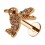 Knorpel-Piercing Stahl 316L Vogel 8 Wei&szlig;e Strass Gold Rosa