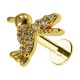 Knorpel-Piercing Stahl 316L Vogel 8 Wei&szlig;e Strass Golden