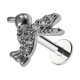 Piercing Cartilage Acier 316L Oiseau 8 Strass Blancs Métallisé