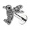 Piercing Knorpel Stahl 316L Vogel 8 Weiße Strass Metallisiert
