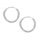 Classic Smooth 9K Solid White Gold Hoop Earrings