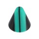 Green/Black Vertical Stripes Acrylic Rounded Piercing Cone