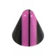 Pink/Black Vertical Stripes Acrylic Rounded Piercing Cone