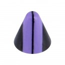 Cono de Piercing Redondo Acrílico Rayas Verticales Púrpura / Negro