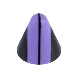 Cône de Piercing Arrondi Acrylique Bandes Verticales Violet / Noir
