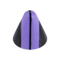 Purple/Black Vertical Stripes Acrylic Rounded Piercing Cone