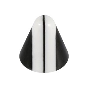 Piercing Kegel Abgerundet Acryl Vertikale Streifen Weiß / Schwarz