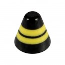 Yellow/Black Horizontal Stripes Acrylic Rounded Piercing Cone