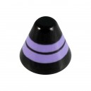 Purple/Black Horizontal Stripes Acrylic Rounded Piercing Cone