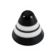 White/Black Horizontal Stripes Acrylic Rounded Piercing Cone