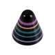 Multicolor/Black Horizontal Stripes Acrylic Rounded Piercing Cone